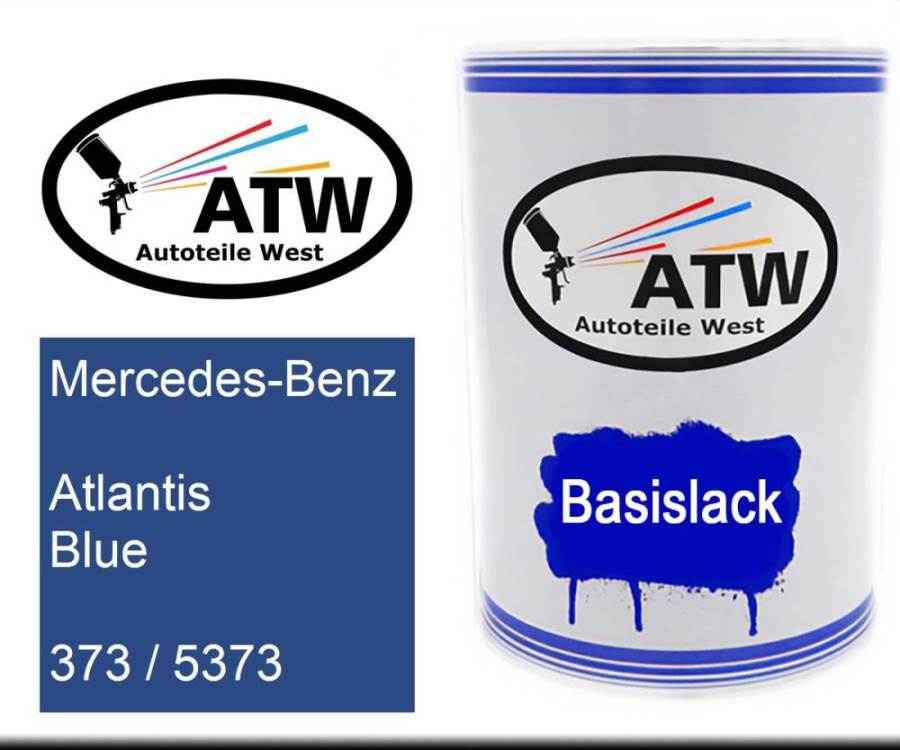 Mercedes-Benz, Atlantis Blue, 373 / 5373: 500ml Lackdose, von ATW Autoteile West.